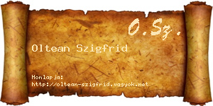 Oltean Szigfrid névjegykártya